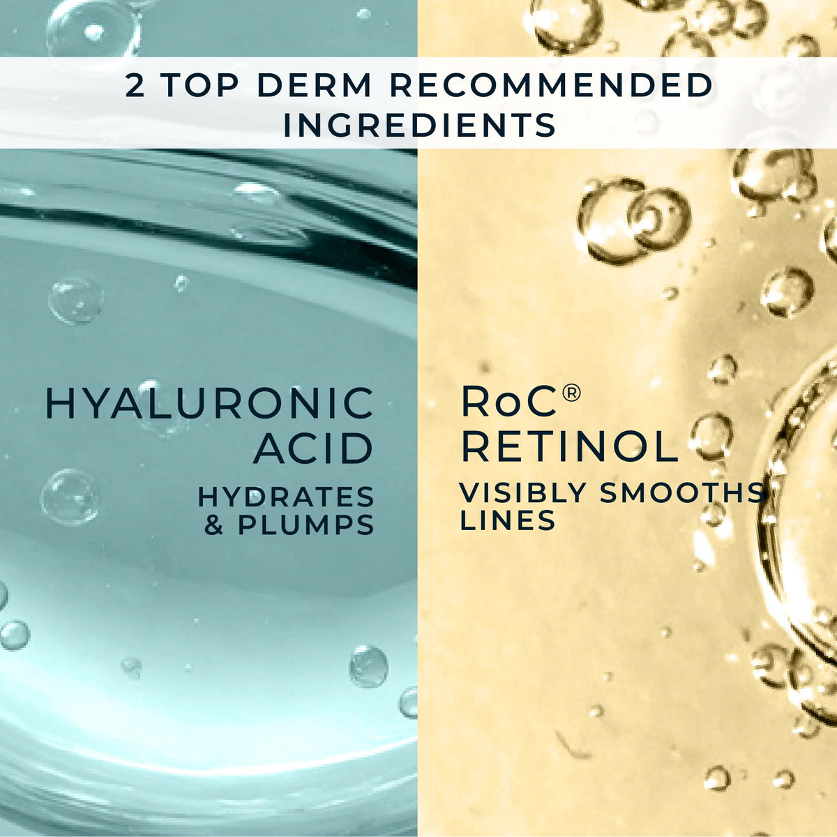 RoC product label detail showing retinol and oil-free claims clearly