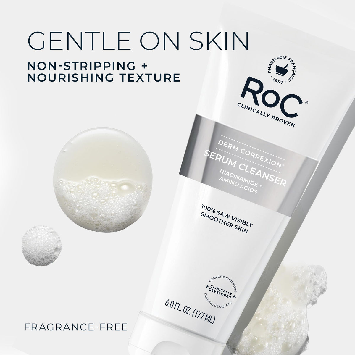 RoC product placed on bathroom counter to show daily routine benefit
