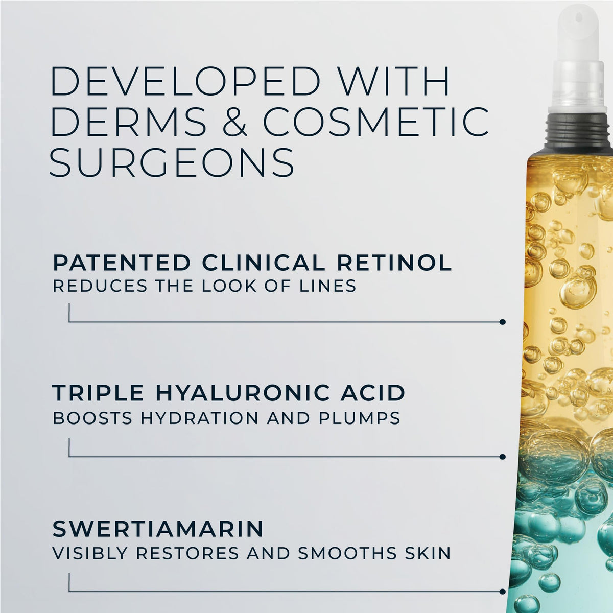 RoC retinol packette included with bottle showing travel-ready portion
