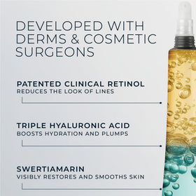 RoC retinol packette included with bottle showing travel-ready portion
