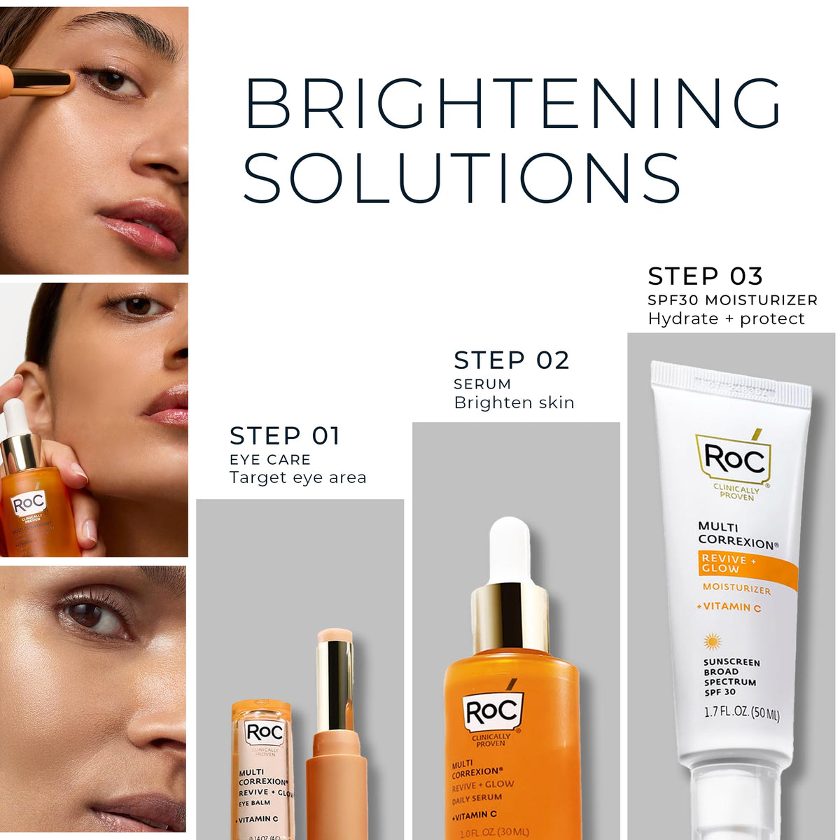 RoC eye balm on bathroom counter portraying everyday skincare ease