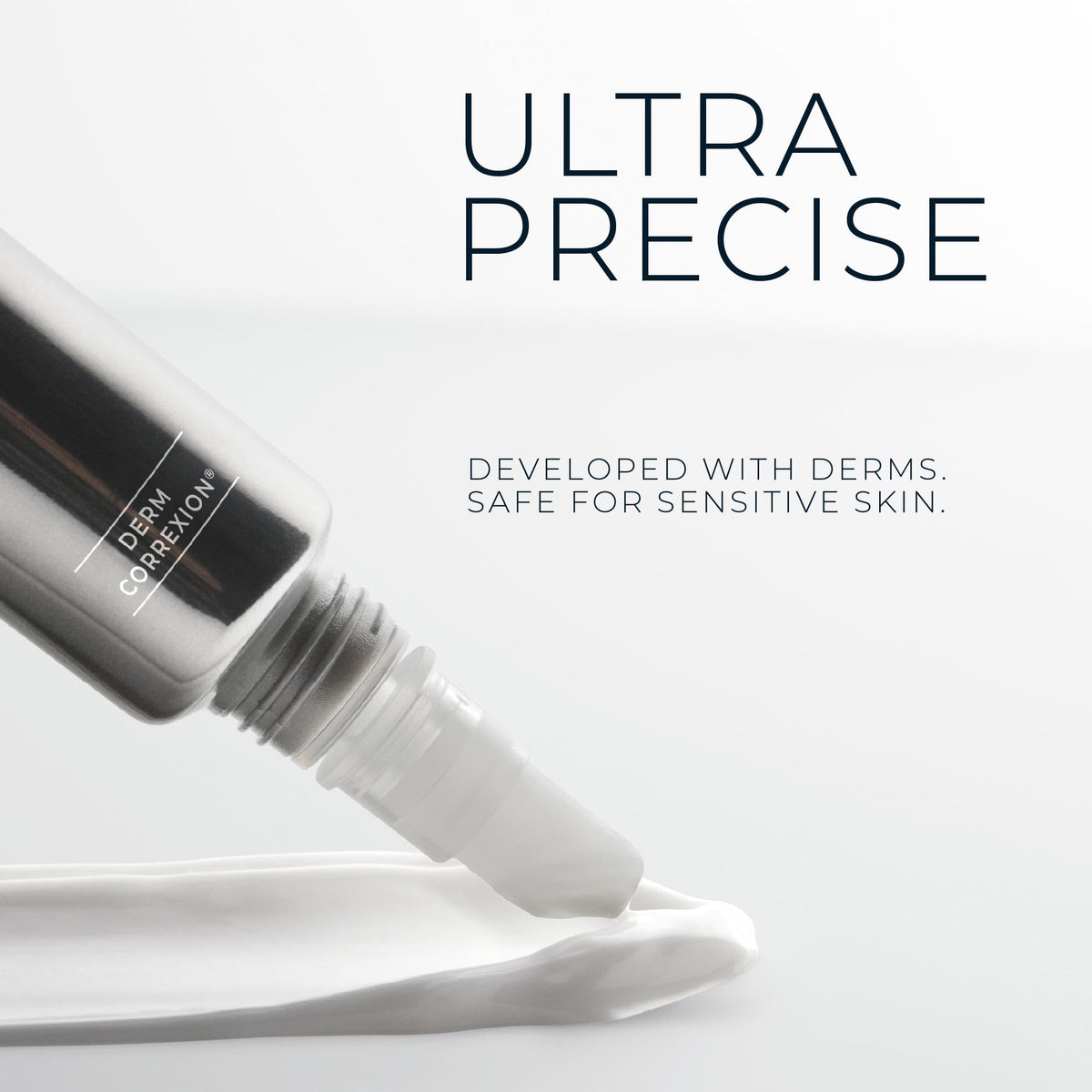 RoC serum absorbing into skin illustrating visible smoothing benefit