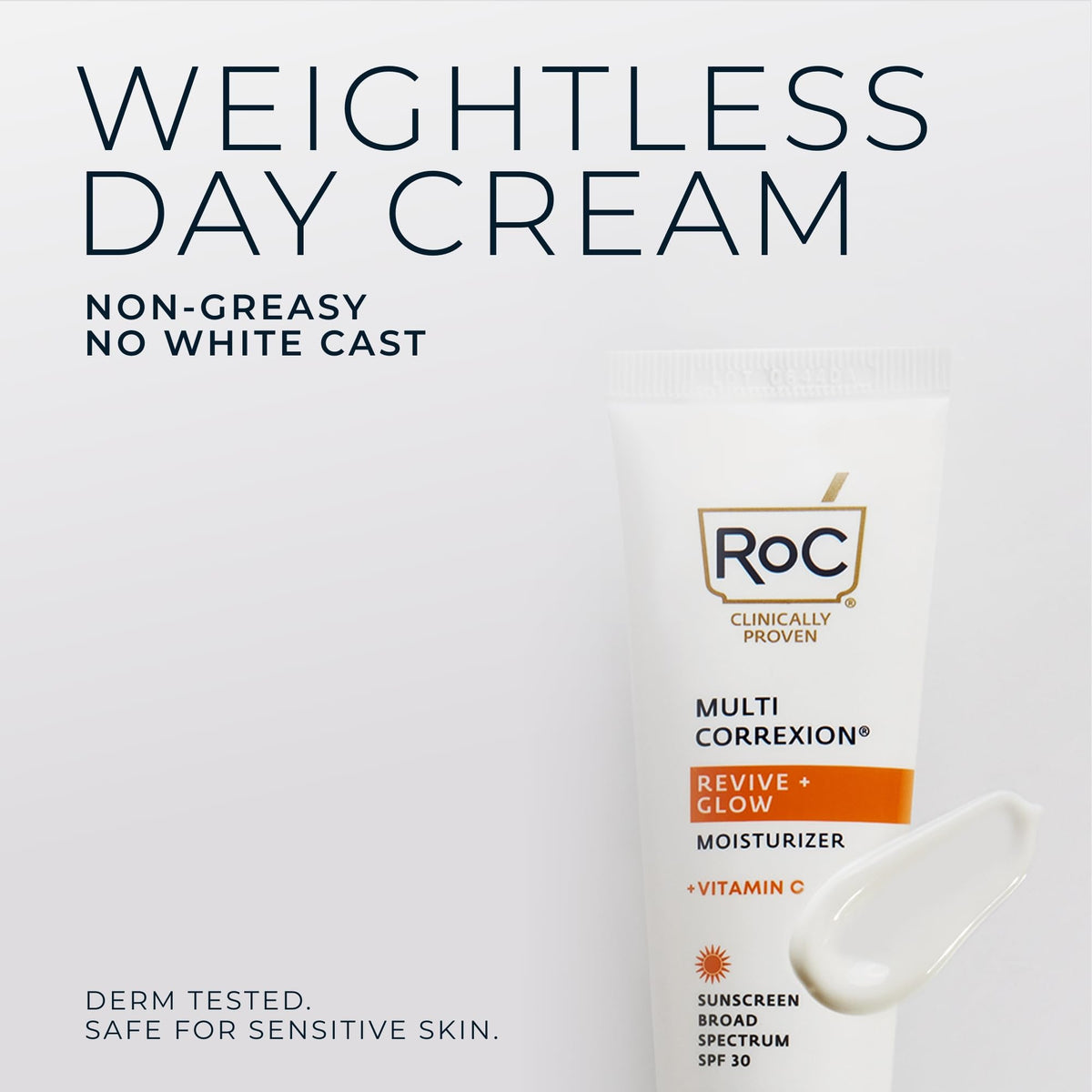 RoC 1.7 oz tube in hand showing compact travel-friendly size