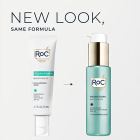RoC cream texture close-up displaying smooth gel-cream and quick-absorbing benefit