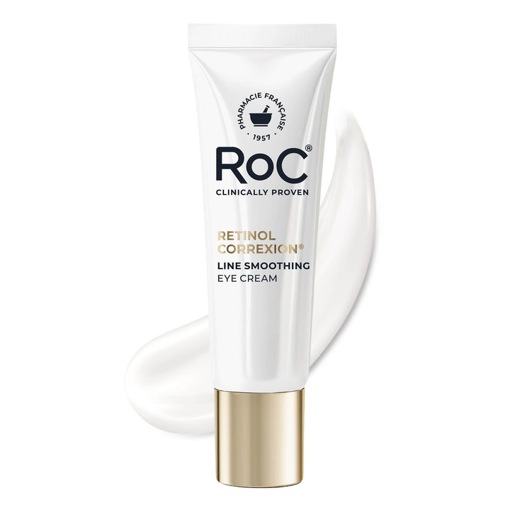 RoC under eye cream front packaging showing product clarity and brand trust