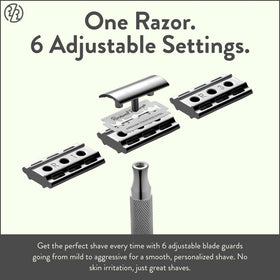 ROCKWELL RAZORS heavy handle closeup showing textured grip for steady control and fewer nicks