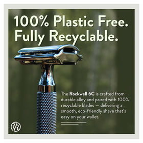 Rockwell double-edge blades stack demonstrating cost-effective, recyclable blades