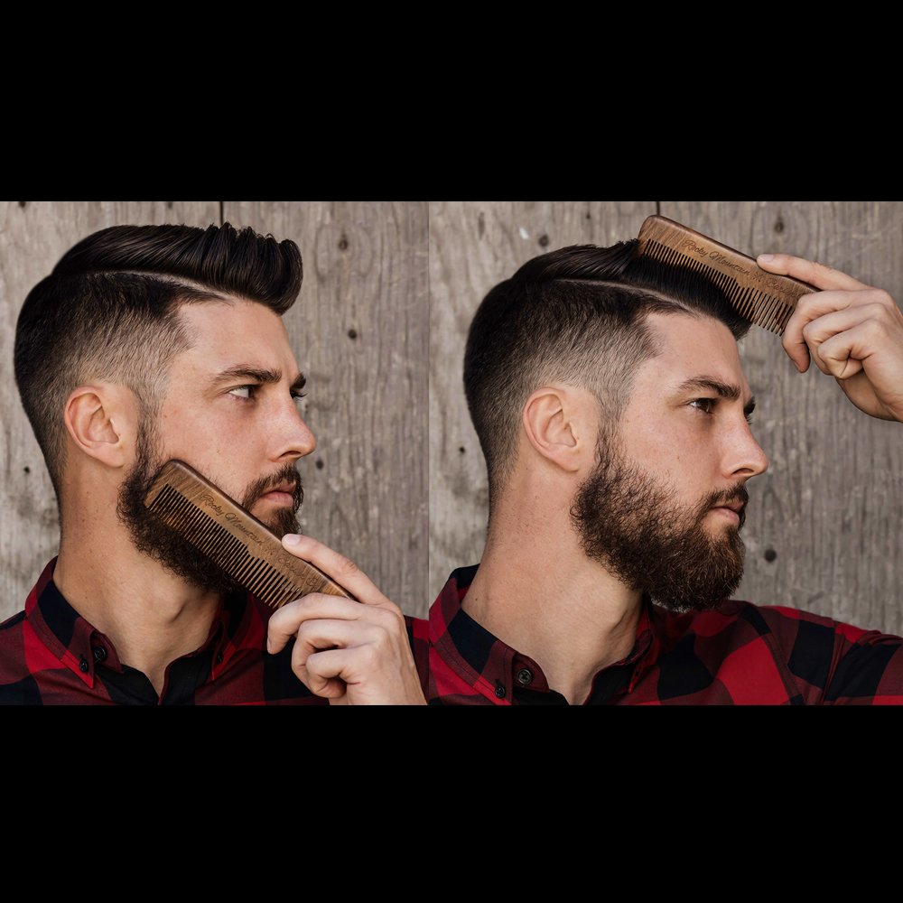 Rocky Mountain Barber Company wooden comb full-length view highlighting smooth finish