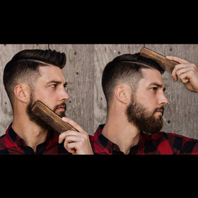 Rocky Mountain Barber Company wooden comb full-length view highlighting smooth finish