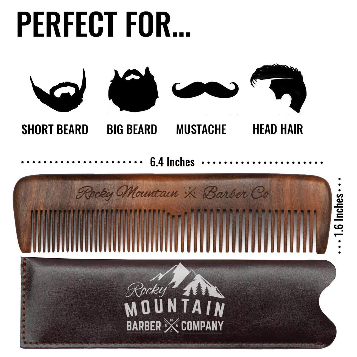 Rocky Mountain Barber Company close-up of fine teeth for precise beard and mustache work