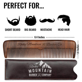 Rocky Mountain Barber Company close-up of fine teeth for precise beard and mustache work