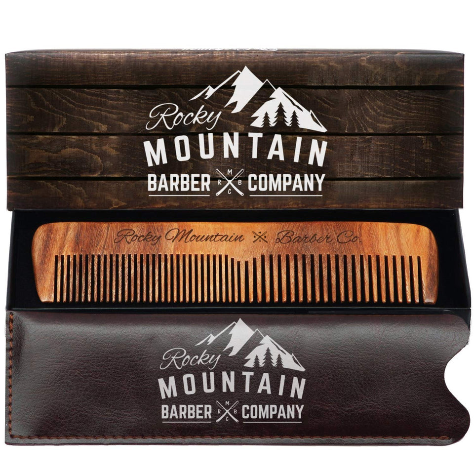 Rocky Mountain Barber Company front packaging showing premium gift box and branding