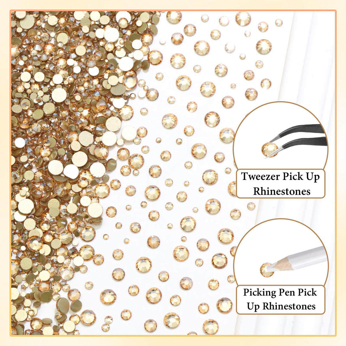 RODAKY tweezer and pick-up pen included for precise placement and faster application
