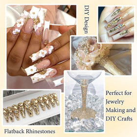 RODAKY rhinestones next to ruler showing size range for accurate design planning