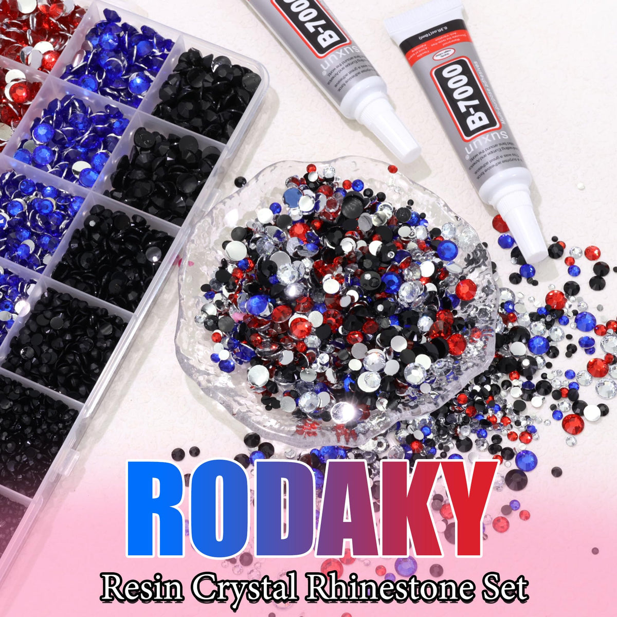 RODAKY size comparison display of five gem sizes, choose right-size accents quickly