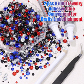 RODAKY tweezers and dotting pen beside gems, precise placement for neat designs