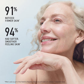 RODAN + FIELDS applying cream to neck illustrating firming and hydration