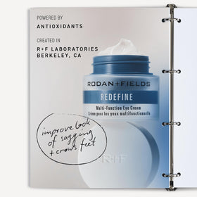 RODAN + FIELDS cream on fingertip demonstrating easy application and gentle feel