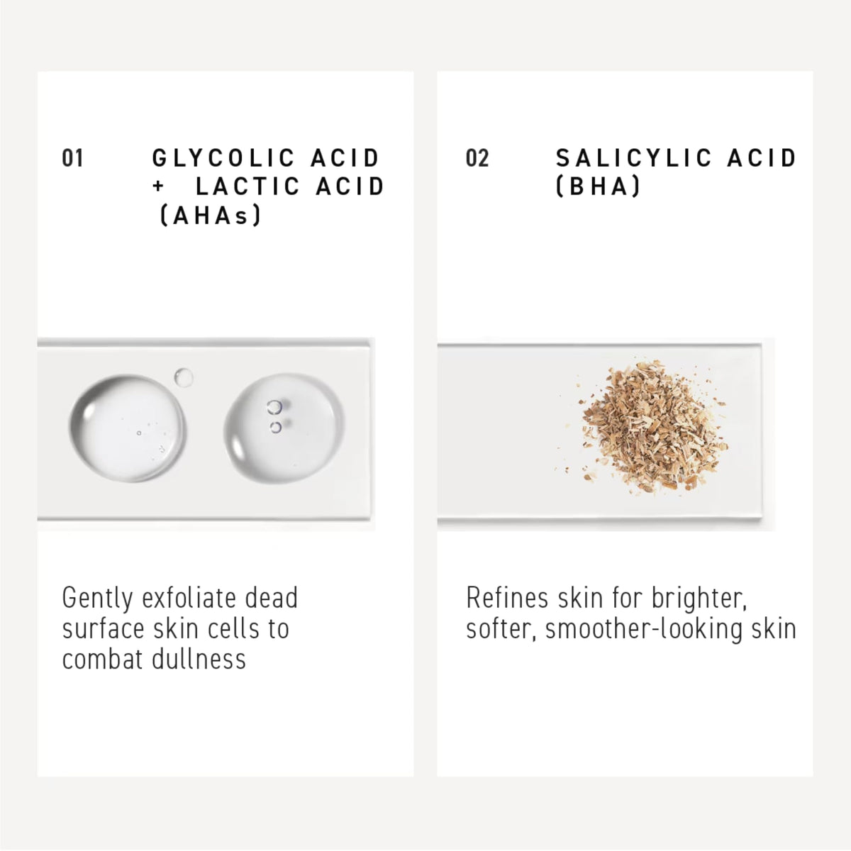 RODAN + FIELDS label close-up showing AHA ingredient benefits