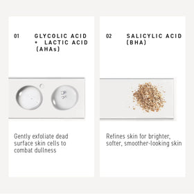 RODAN + FIELDS label close-up showing AHA ingredient benefits