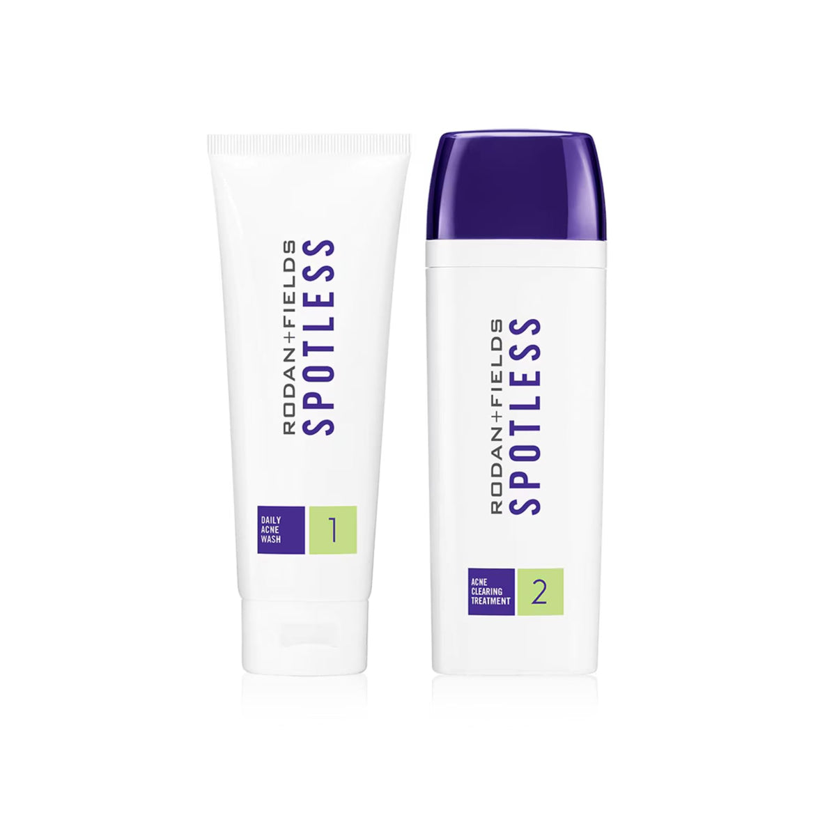 RODAN + FIELDS front packaging of Spotless Regimen showing kit benefits and clarity