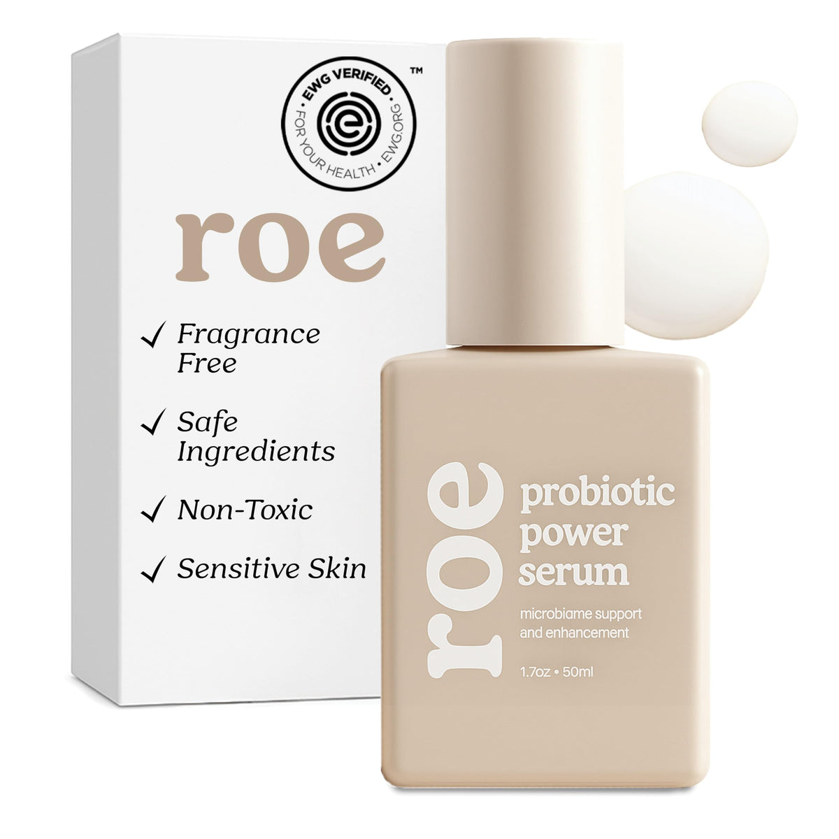 Roe Wellness front packaging showing clean baby serum and safety focus