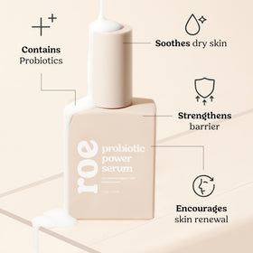 Roe Wellness bottle next to toy for scale showing travel-friendly size