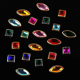 ROFIBUT pearls and pendants arrangement showing mixed elements for layered nail designs