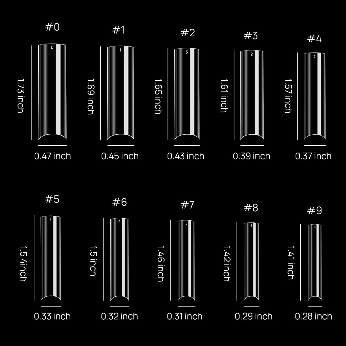Rofran organized tray displaying ten sizes for efficient workflow