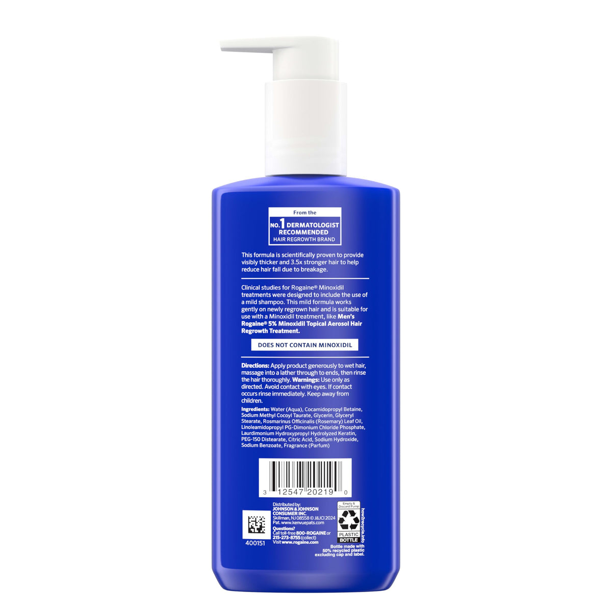 Rogaine on bathroom shelf in lifestyle setting suggesting daily grooming routine