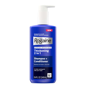 Rogaine front packaging showing bottle and label for easy identification and benefit