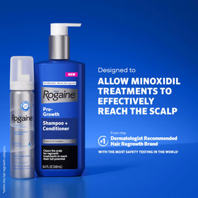 Rogaine being applied to wet hair demonstrating easy application