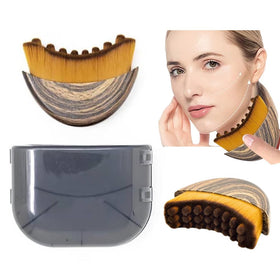 ROKATY front view of contour face brush showing ergonomic shape and immediate lift