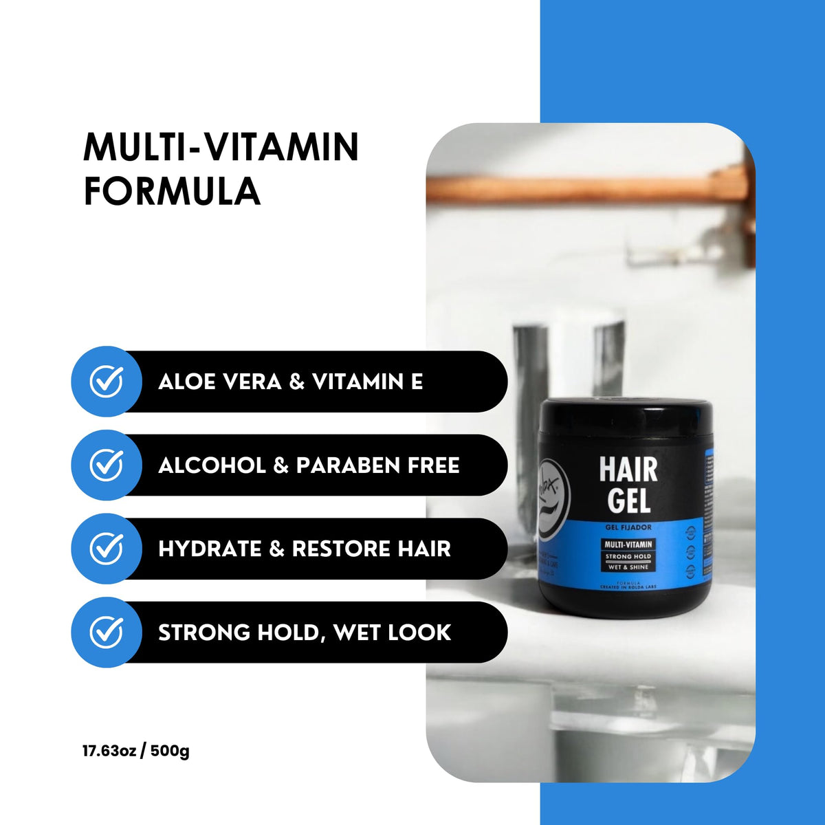 Rolda gel tube open with product dispensed, demonstrating easy controlled application