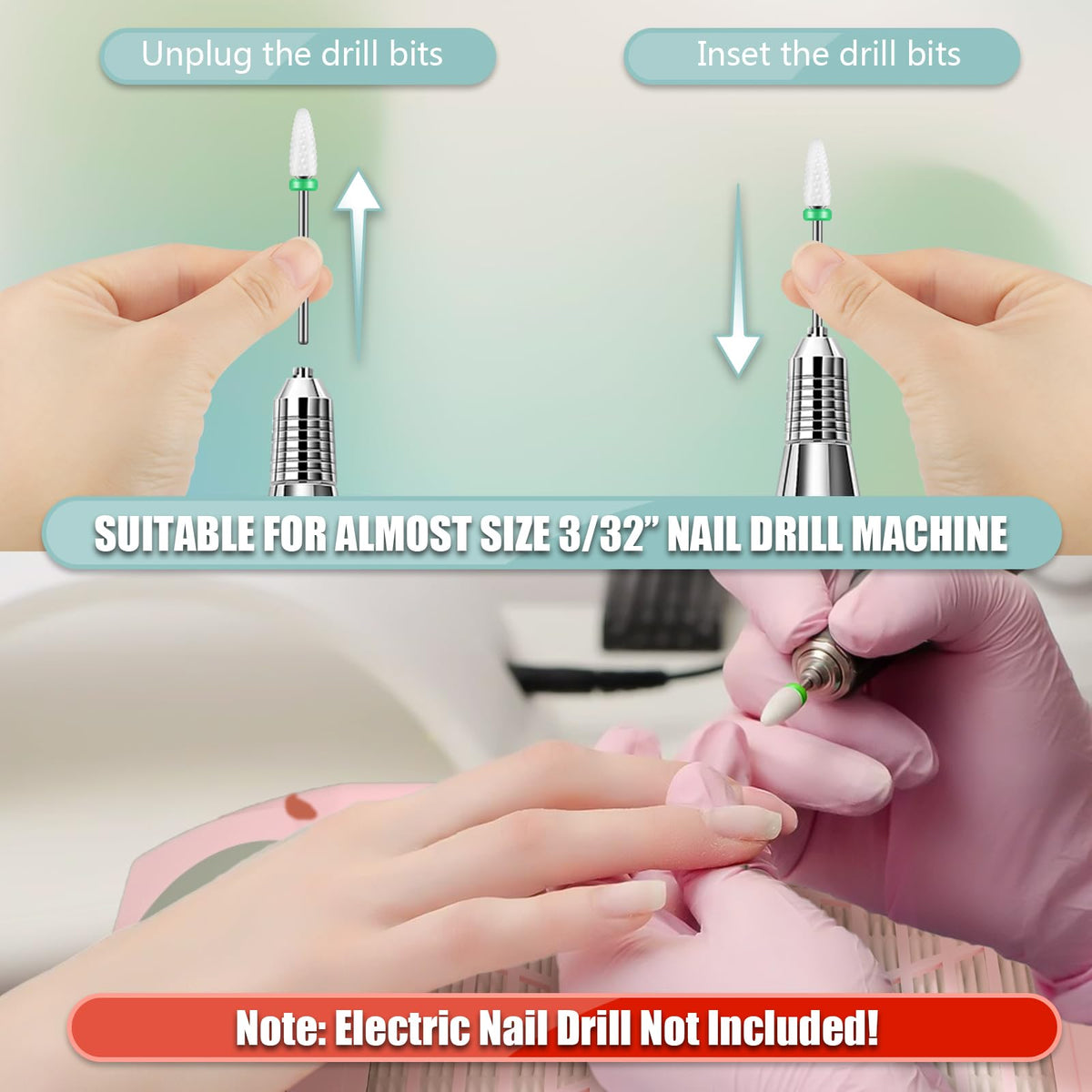 Rolokit diamond bit close-up highlighting fine grit for precise shaping and cuticle work
