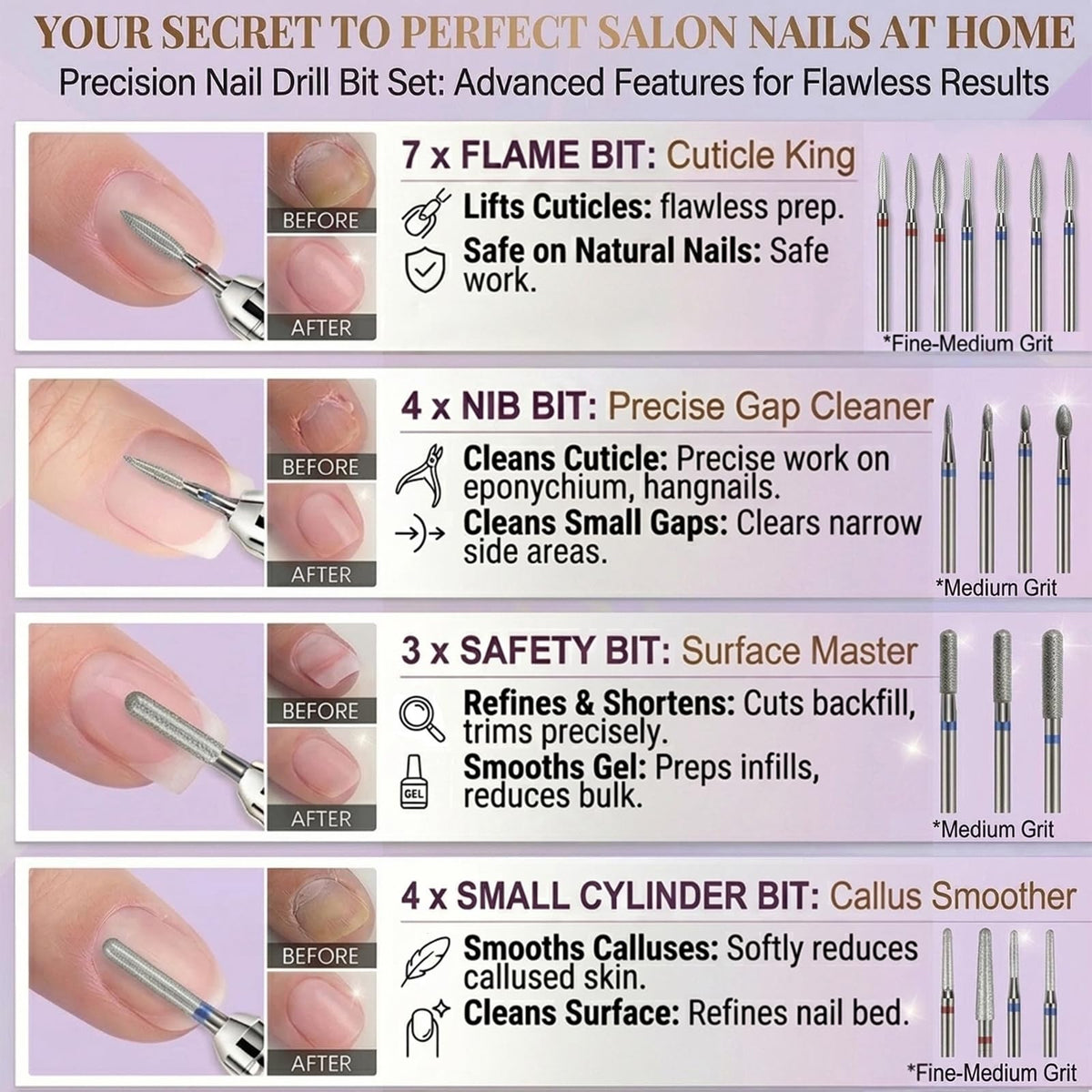Rolokit in use on a cuticle area showing precise, low-vibration control benefit