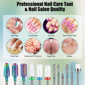 Rolokit drill bits in use during manicure for efficient removal and accurate shaping