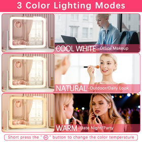 ROLOVE closeup of LED strip lighting offering even illumination for makeup