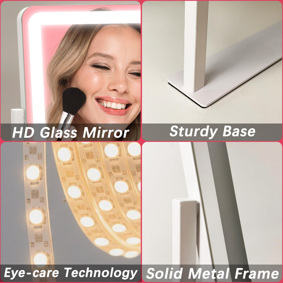 ROLOVE mirror next to notebook showing compact size and scale