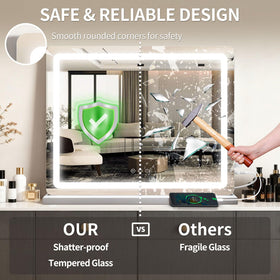 ROLOVE tabletop setup on a vanity showing stable base and daily-use convenience benefit