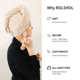 ROLSHOL wooden-style button and elastic loop detail showing secure no-slip fastening