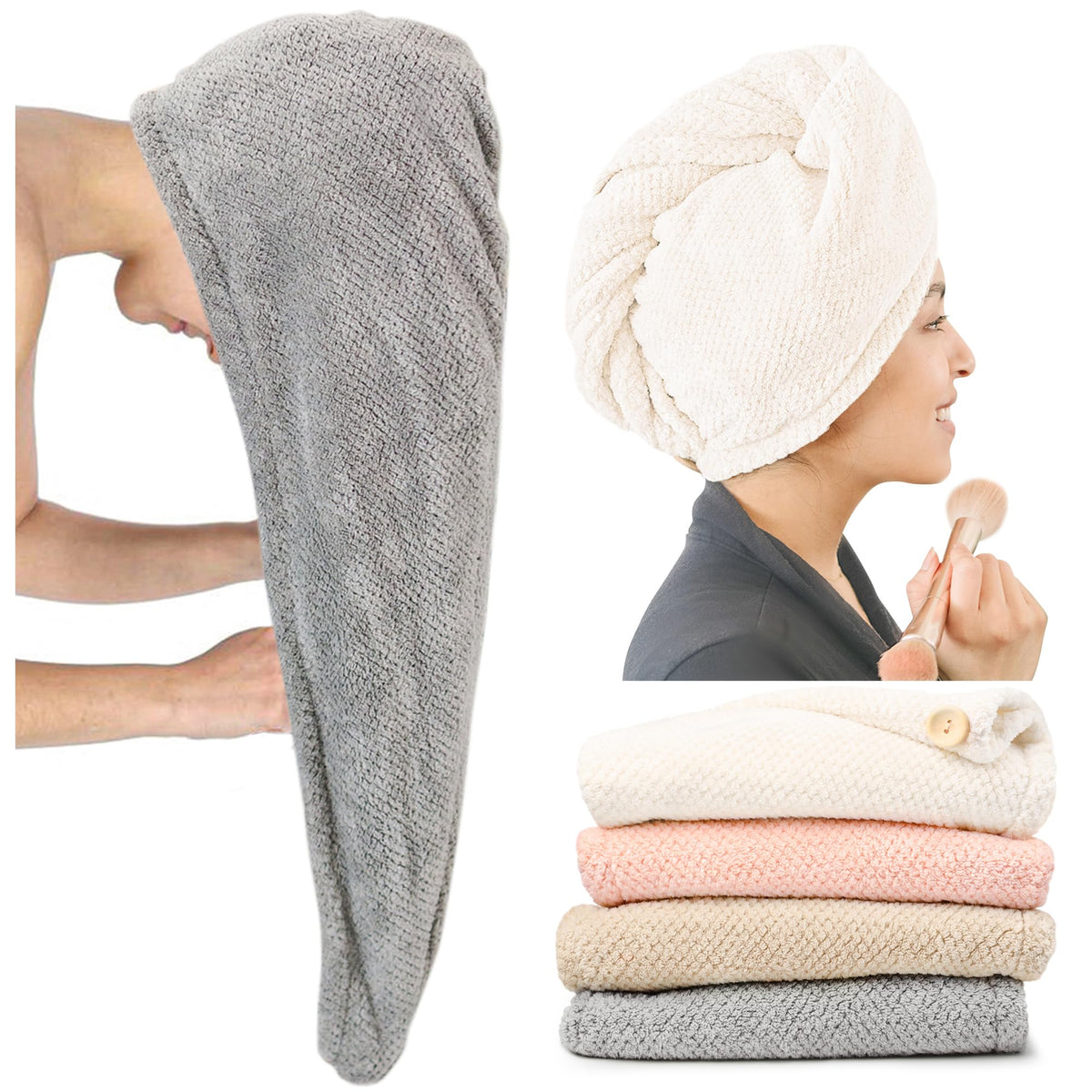 ROLSHOL front view of the extra large towel showing size and colors for convenience