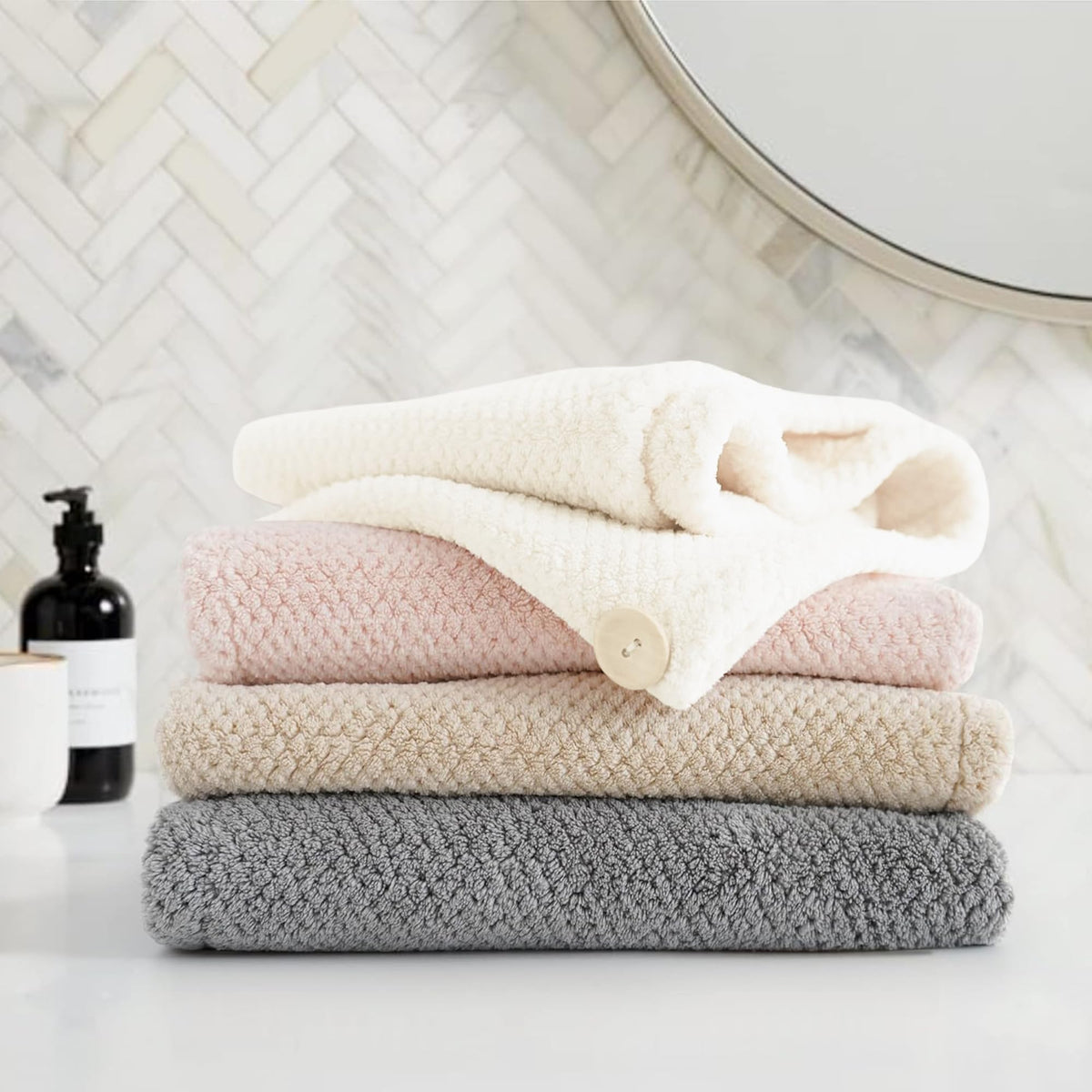 ROLSHOL towel rolled in travel bag showing compact, lightweight portability