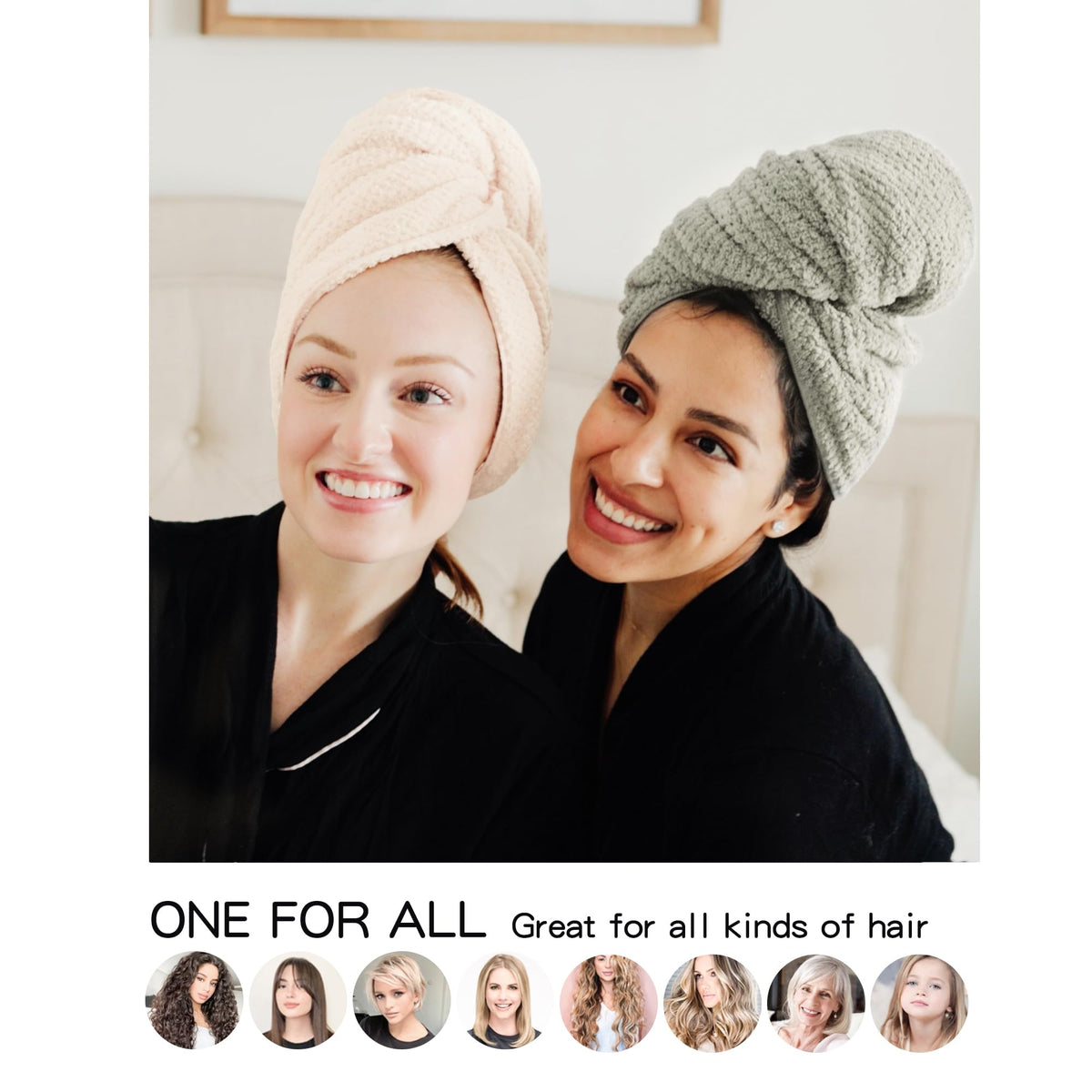 ROLSHOL towel beside ruler showing large dimensions for long hair