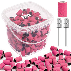 Rolybag front view of pink sanding bands bucket showing kit convenience