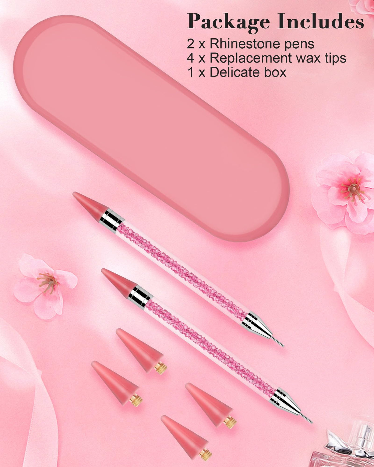 Rolybag in-use at nail artist workstation for faster embellishing