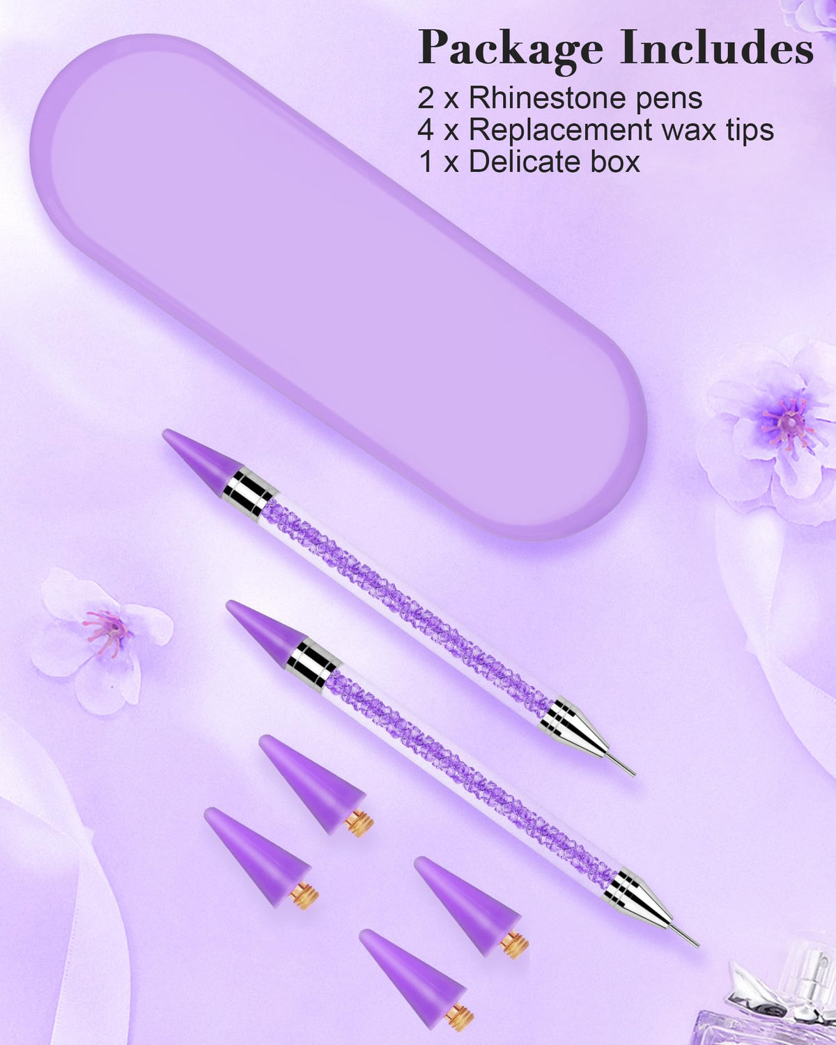 Rolybag lifestyle nail desk setup with tools and gems, optimized for creative work