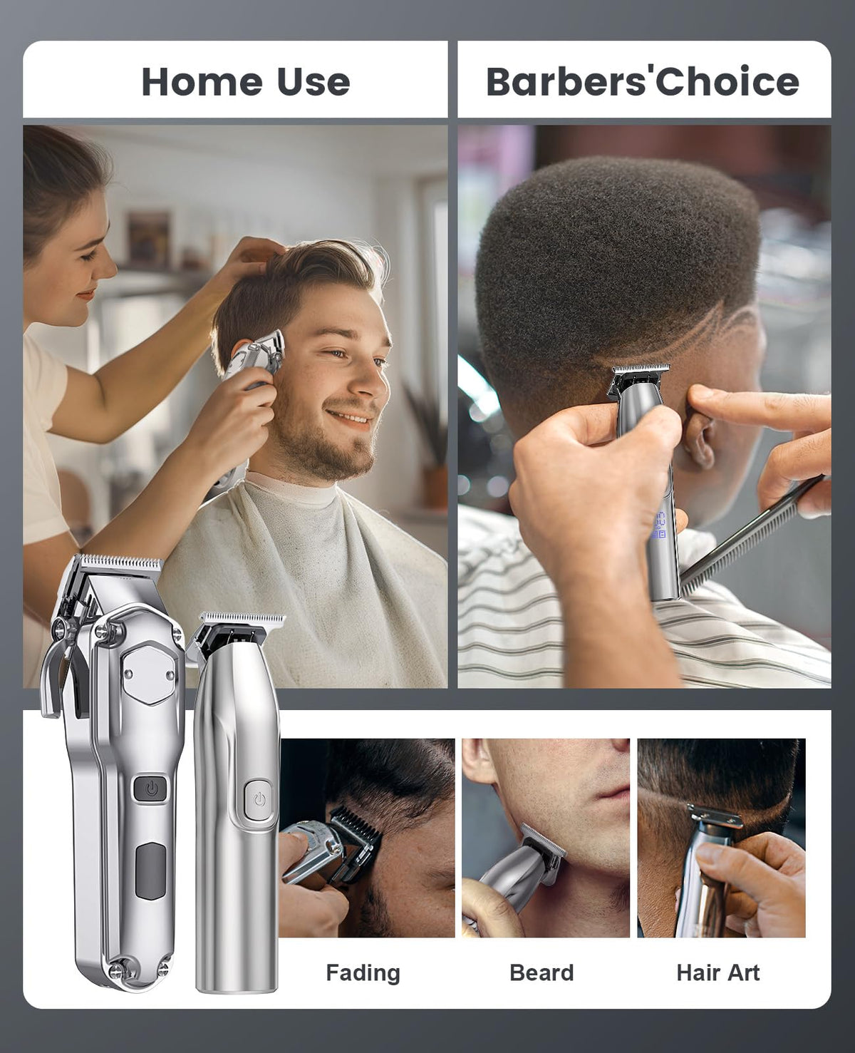 Romanda detail trimmer close-up highlighting T-blade for precise edging and fades