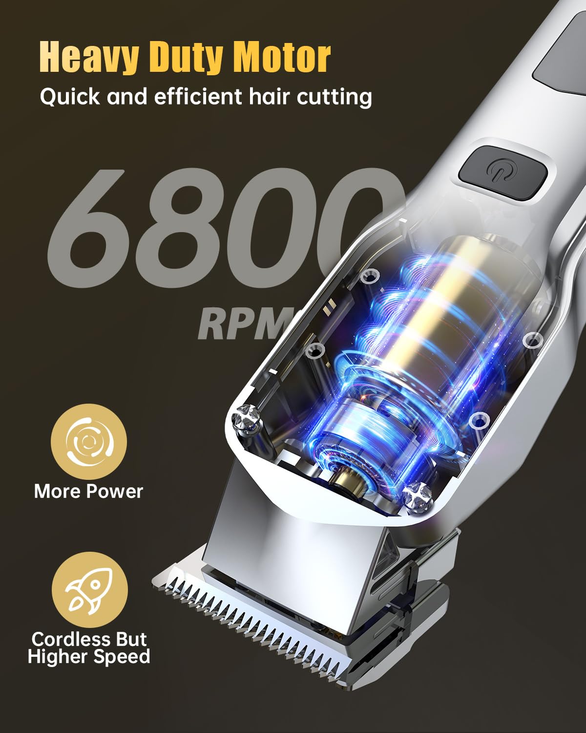 Romanda in-use at home during a haircut demonstrating efficient cordless grooming