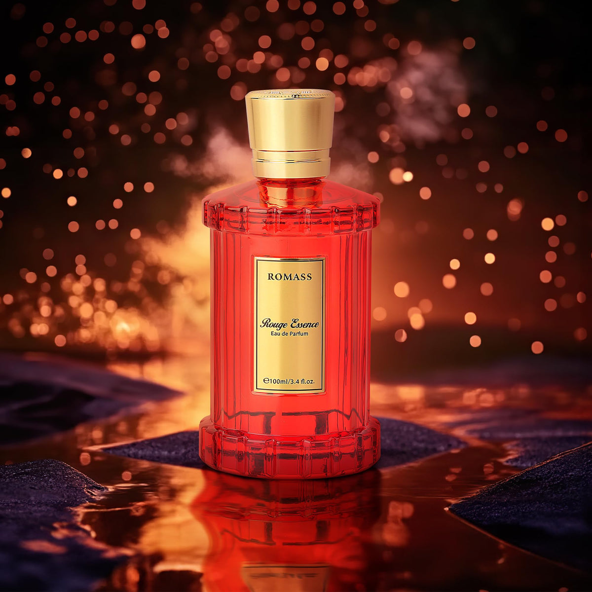 ROMASS 100ml label close-up highlighting premium ingredients and luxury appeal
